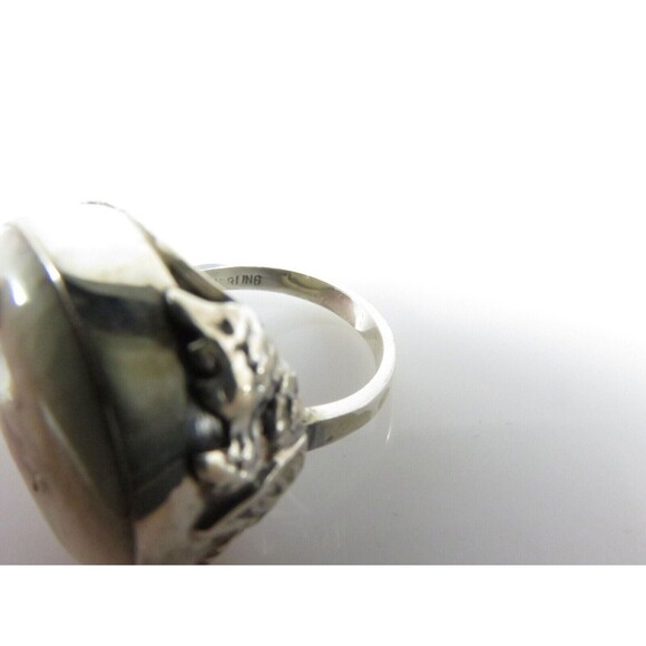 Japanese Satsuma Deity God of Fortune Hand Painted Button Ring Sterling - Picture 5 of 9